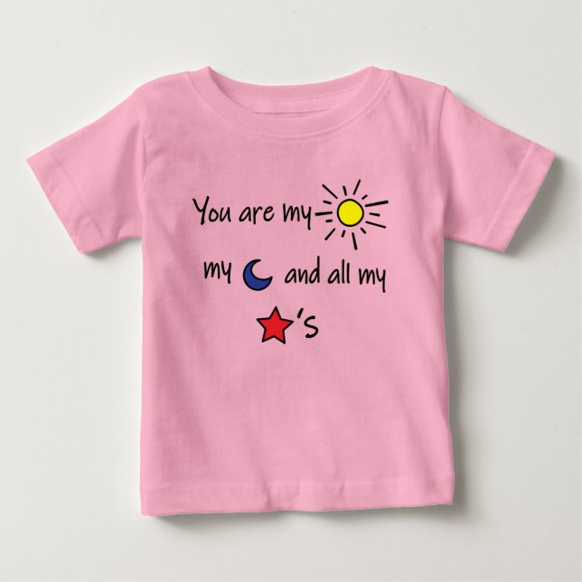 T-shirt Pour Bébé Sun-Moon-and-Stars- (Devant)