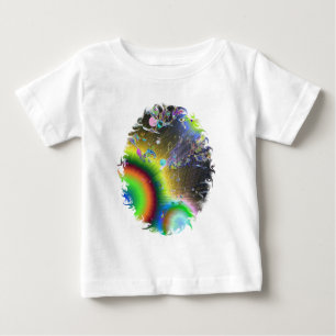 T-shirt Pour Bébé Sunburst négatif avec cadre ovale