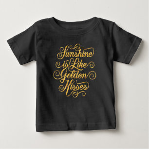T-shirt Pour Bébé Sunshine est comme Golden Kisses Black Baby Top