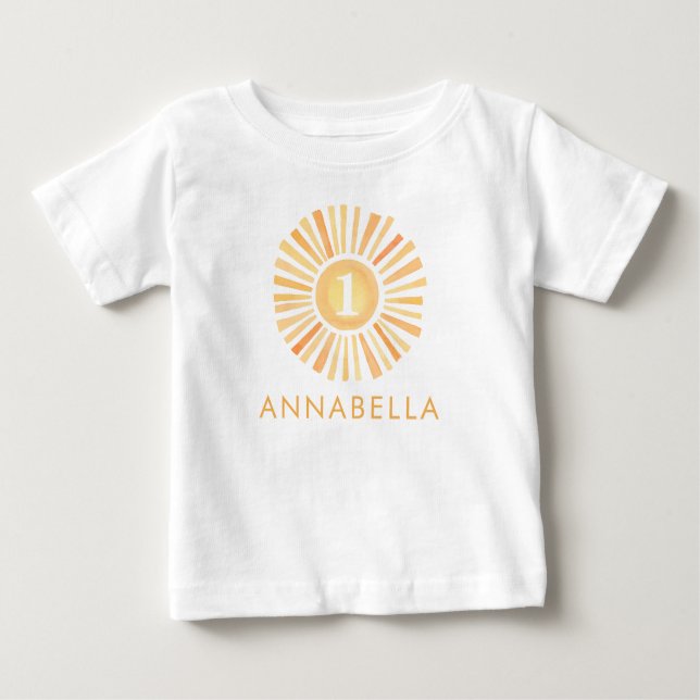 T-shirt Pour Bébé Sunshine gender neutre Premier 1er anniversaire (Devant)