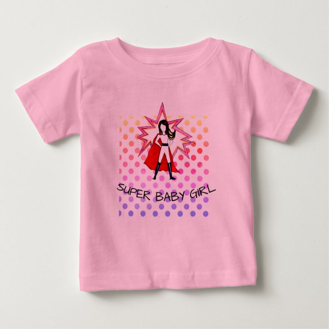 T-shirt Pour Bébé SUPER BÉBÉ FILLE costume tutu avec une superhe fil (Devant)