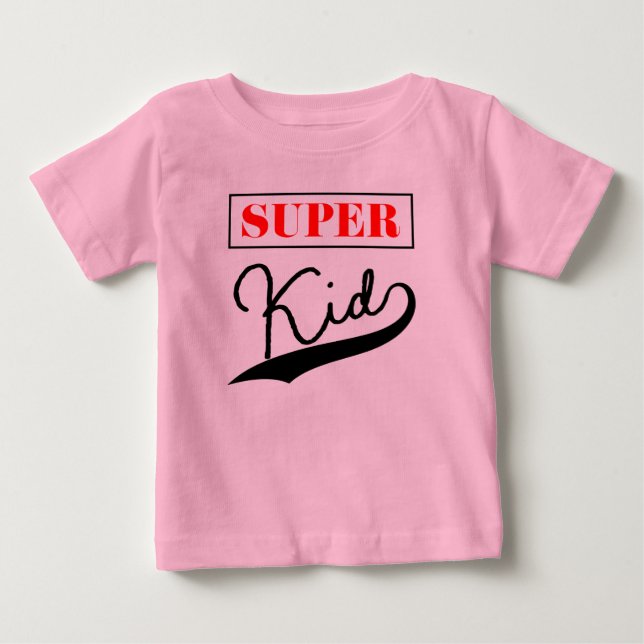 T-shirt Pour Bébé Super Enfant  (Devant)