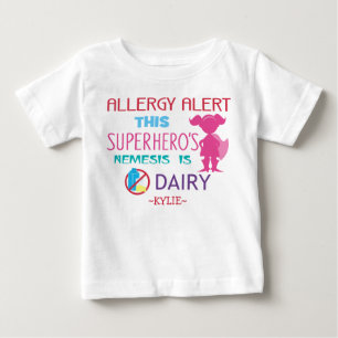 T-shirt Pour Bébé Super Girls de l'alerte aux allergies au lait en r
