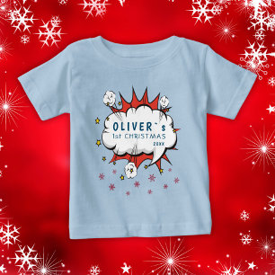 T-shirt Pour Bébé Super Hero Baby`s premiers Snowflakes de Noël