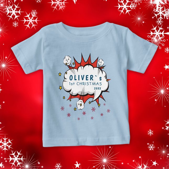 T-shirt Pour Bébé Super Hero Baby`s premiers Snowflakes de Noël (Créateur téléchargé)