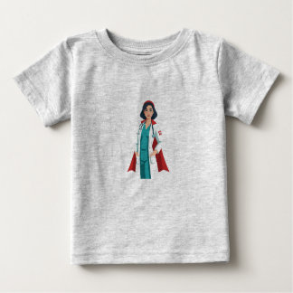T-shirt Pour Bébé Super Infirmière – Héroïne en Blouse Blanche