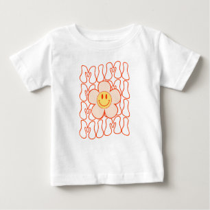 T-shirt Pour Bébé Super Mimi Joyeux Visage Sourire mignon Daisy Flow