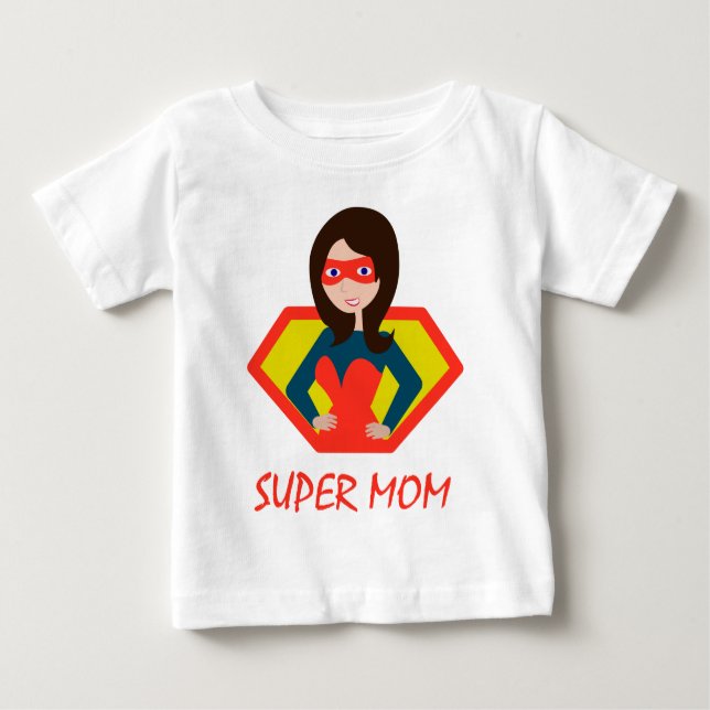 T-shirt Pour Bébé Super MOM (Devant)