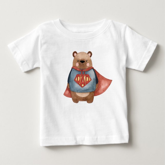 T-shirt Pour Bébé Super Papa Chemise pour enfants Superhero Cadeau d (Devant)