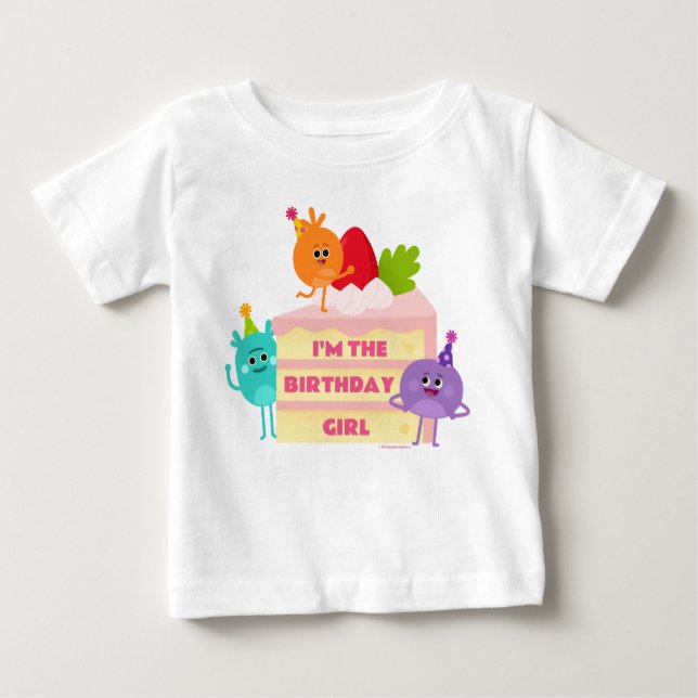 T-shirt Pour Bébé Super simple | Bumble Nums Gâteau - Fille d'annive (Devant)