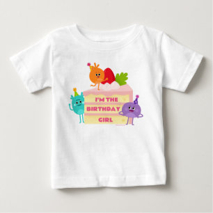 T-shirt Pour Bébé Super Simple   Gâteau des Nums abeilles - Fille d'