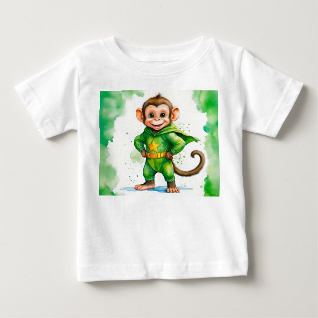 T-shirt Pour Bébé Super singe (Devant)