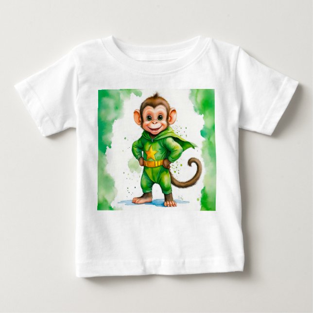 T-shirt Pour Bébé Super singe (Devant)