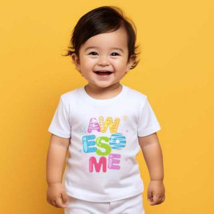 T-shirt Pour Bébé Super World Meilleur Beau Bébé T-shirt blanc