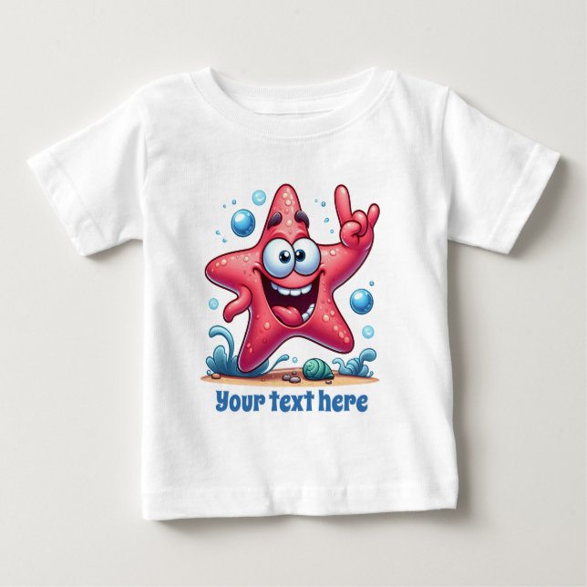 T-shirt Pour Bébé Superbe étoile de mer de plage unisexe ajouter du  (Devant)