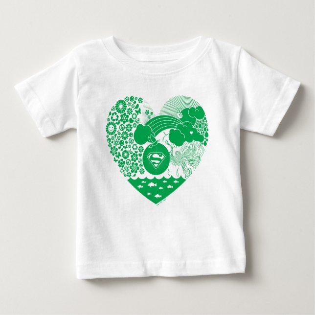 T-shirt Pour Bébé Supergirl Floral Peace Heart Graphisme (Devant)