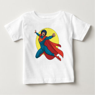 T-shirt Pour Bébé Supergirl volant en costume bleu