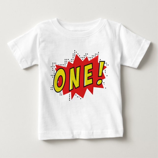 T-shirt Pour Bébé Superhero enfant d'un an fête anniversaire garçons (Devant)