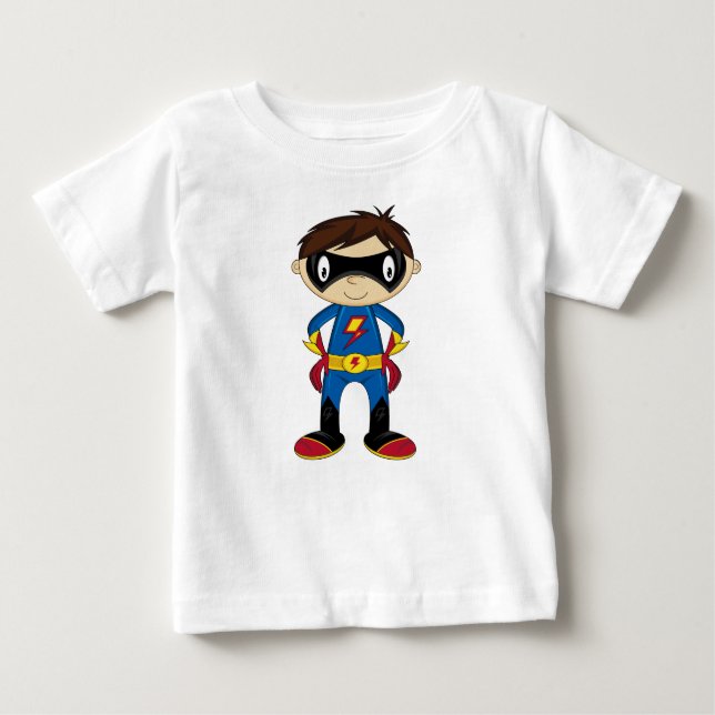 T-shirt Pour Bébé Superhéros du dessin mignon (Devant)