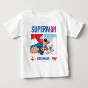 T-shirt Pour Bébé Superman et Krypto prennent leur envol