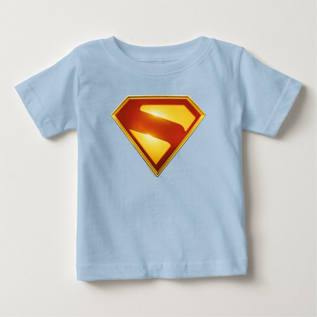 T-shirt Pour Bébé Superman Golden S Shield brillance (Devant)