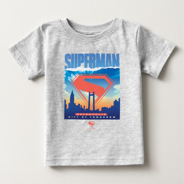 T-shirt Pour Bébé Superman Horizon de Métropolis (Devant)