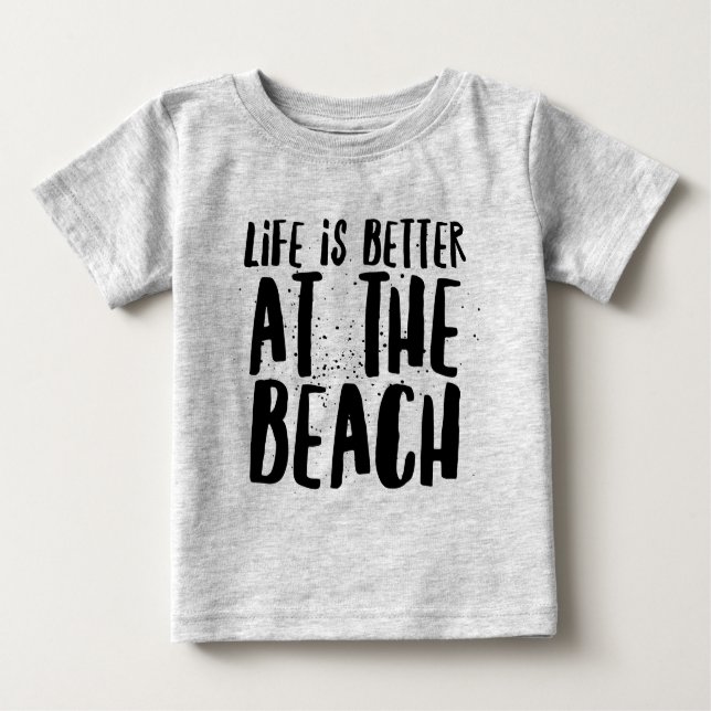 T-shirt Pour Bébé Sur La Plage (Devant)