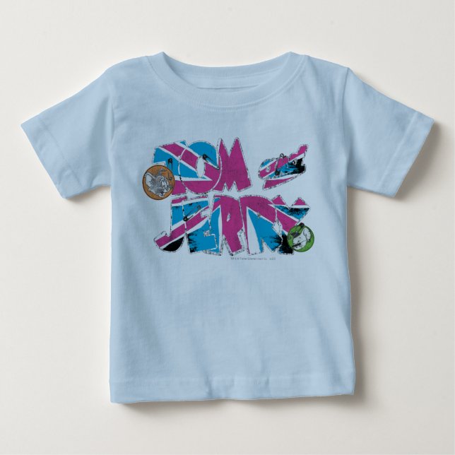 T-shirt Pour Bébé Surcharge Tom et Jerry UK (Devant)
