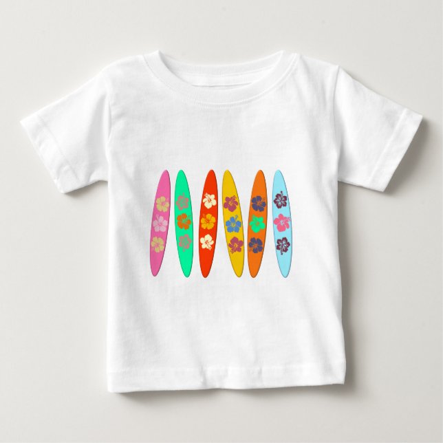T-shirt Pour Bébé Surf à fleurs (Devant)