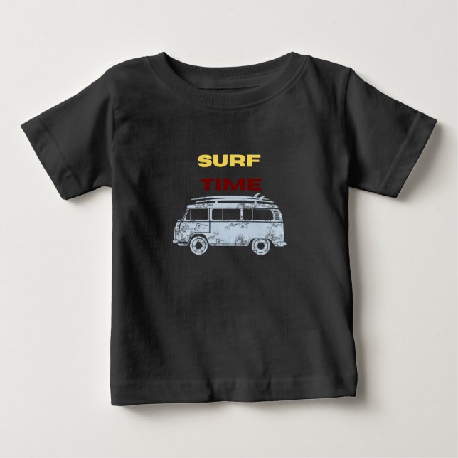T-shirt Pour Bébé Surf d'été Heure bébé garçon (Devant)