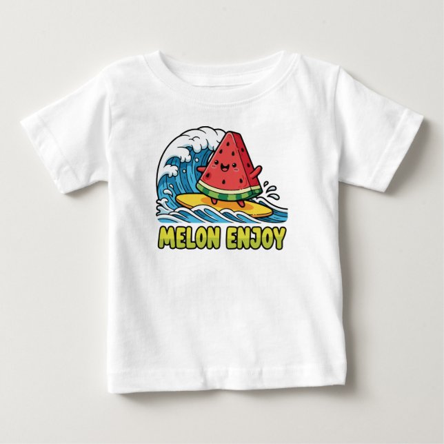 T-shirt Pour Bébé Surf & Snack (Devant)
