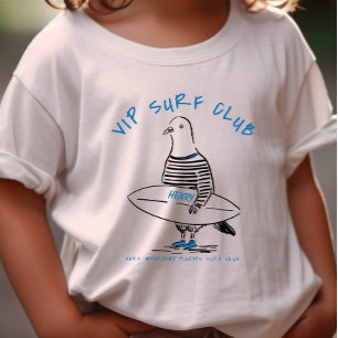 T-shirt Pour Bébé Surf VIP personnalisé Club Pigeon Nom personnalisé