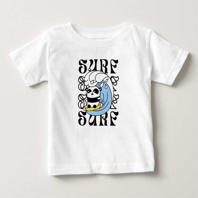 T-shirt Pour Bébé Surfer Panda (Devant)