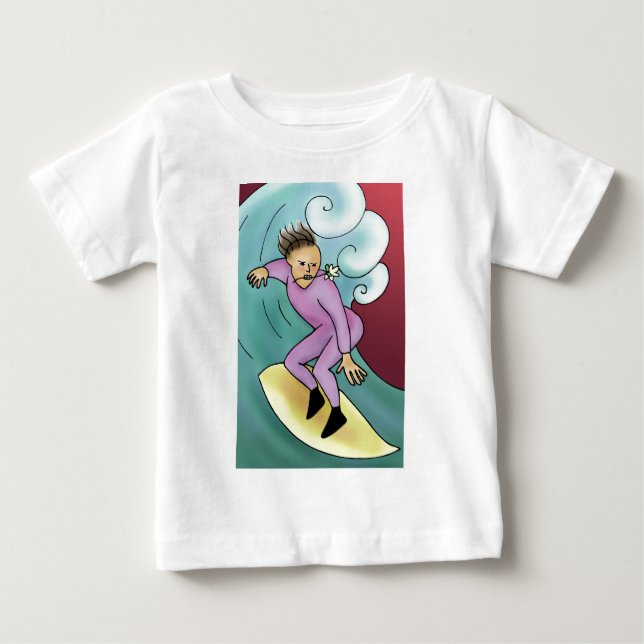 T-shirt Pour Bébé Surfer Rose rock (Devant)