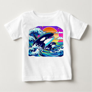 T-shirt Pour Bébé Surfer sur les vagues