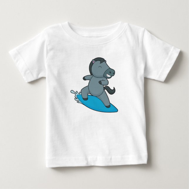 T-shirt Pour Bébé Surfeur à cheval sports aquatiques (Devant)