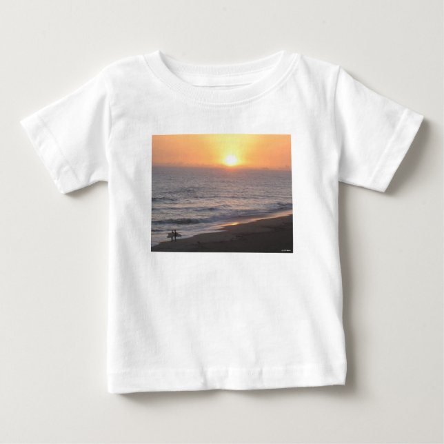 T-shirt Pour Bébé Surfeurs du coucher de soleil (Devant)