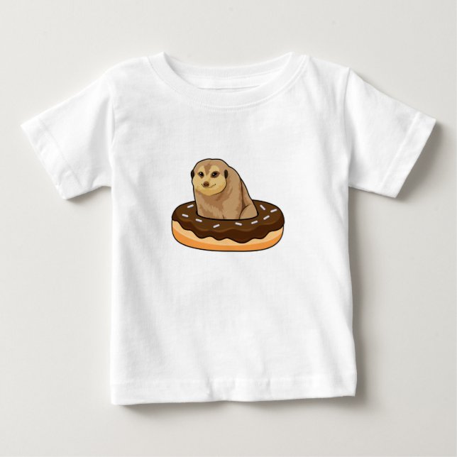 T-shirt Pour Bébé Suricate avec Donut (Devant)