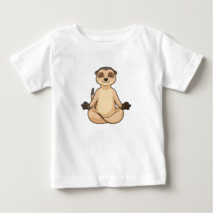 T-shirt Pour Bébé Suricate en méditation de yoga