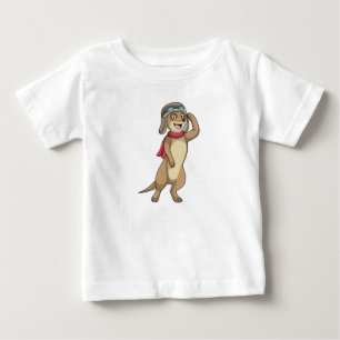 T-shirt Pour Bébé Suricate en pilote avec chapeau de pilote