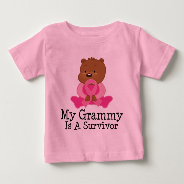 T-shirt Pour Bébé Survivant Grammy de cancer du sein (Devant)