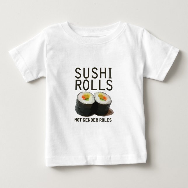 T-shirt Pour Bébé Sushi Rolls Non Rôles Sexes (Devant)