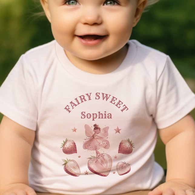T-shirt Pour Bébé Sweet As A Strawberry Fairy Girl'Anniversaire Bien (Créateur téléchargé)