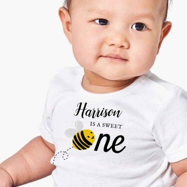 T-shirt Pour Bébé Sweet Little Honey Bee 1er anniversaire (Créateur téléchargé)