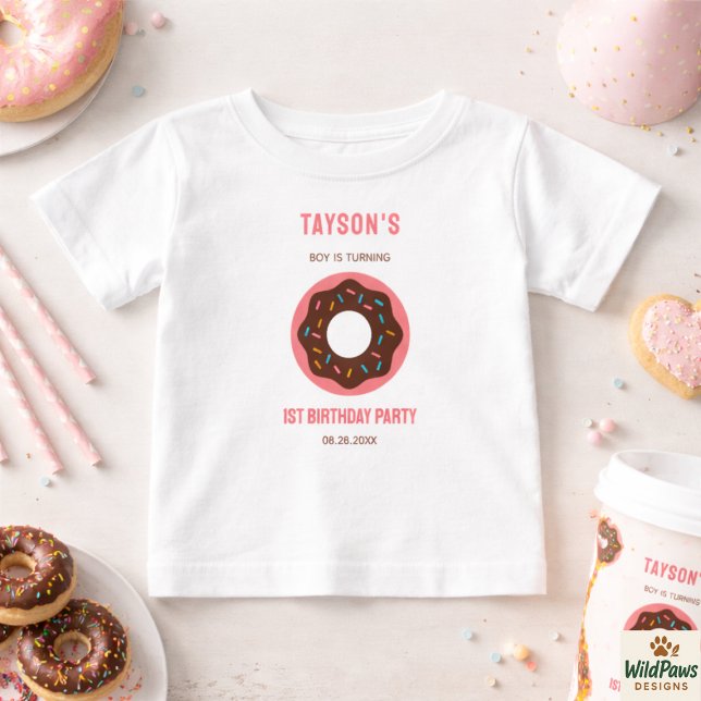 T-shirt Pour Bébé Sweet One Donut 1st Birthday Party | Cute Donut  (Sweet One Donut 1st Birthday Party | Cute Donut Baby T-Shirt
)