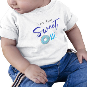 T-shirt Pour Bébé Sweet One Donut Blue Boy 1ère fête d'anniversaire