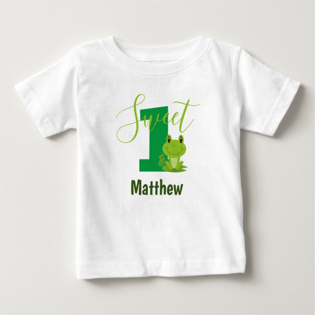 T-shirt Pour Bébé Sweet One Frog 1er anniversaire (Devant)