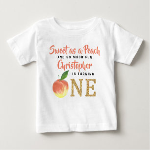 T-shirt Pour Bébé Sweet Peach Boys 1er anniversaire