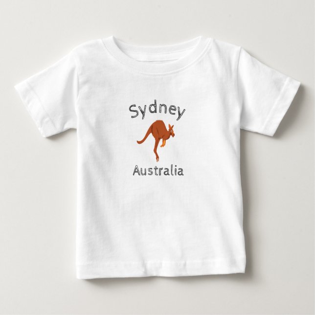 T-shirt Pour Bébé Sydney Australie Kangourou, 4 (Devant)