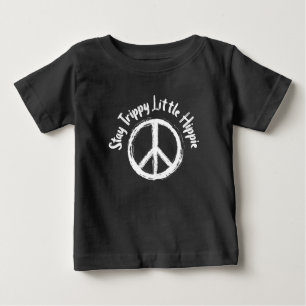 T-shirt Pour Bébé SYMBOLE cravate-Dye Paix Stay Trippy Little Hippie